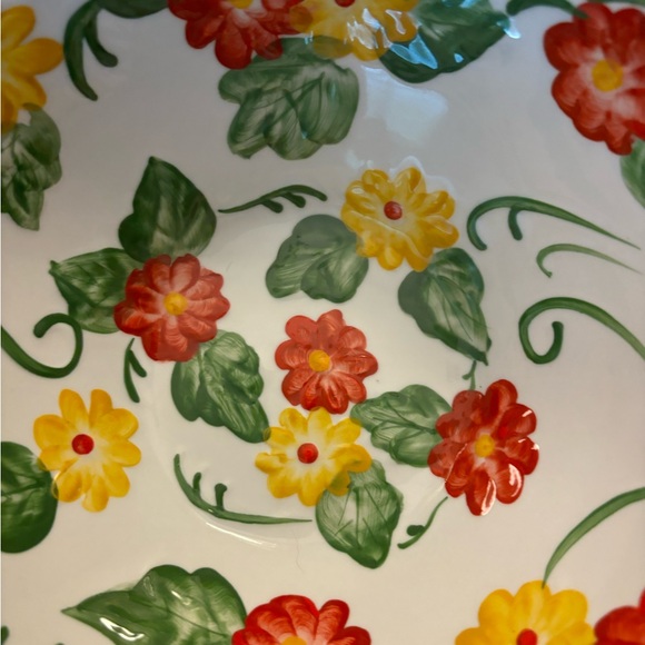 Temp-tations Presentable Ovenware by Tara 9” Serving Bowl Red Yellow Floral - Picture 8 of 9